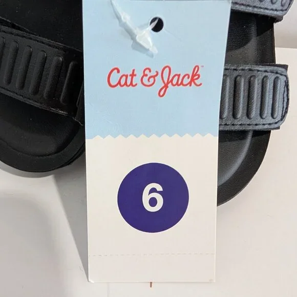Cat & Jack Black Boys Sandals size 6 - Picture 2 of 4